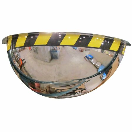 OMNI-VIEW 36 in. Half Dome Mirror, Safety Border ONV-180-36-SB